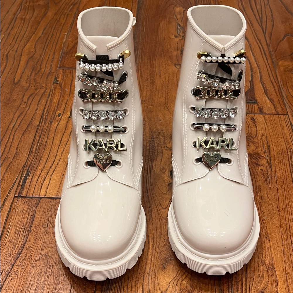 Karl Lagerfeld Bedazzled Rain Boot Size 10